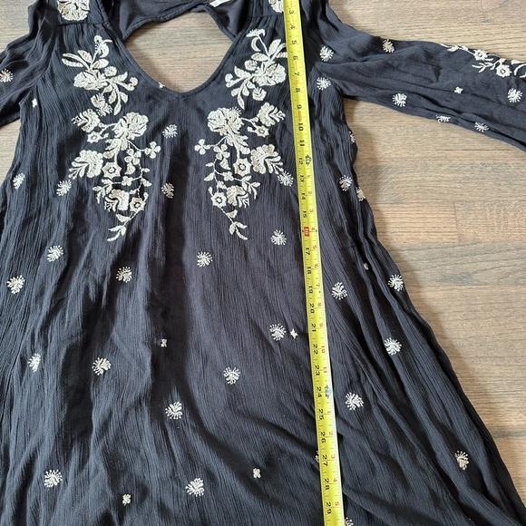 Free People Sweet Tennessee Mini Swing Dress-Size Medium-Black - Picture 10 of 11